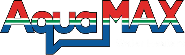 AquaMAX logo for hot water heaters, serving Caloundra and surrounding areas
